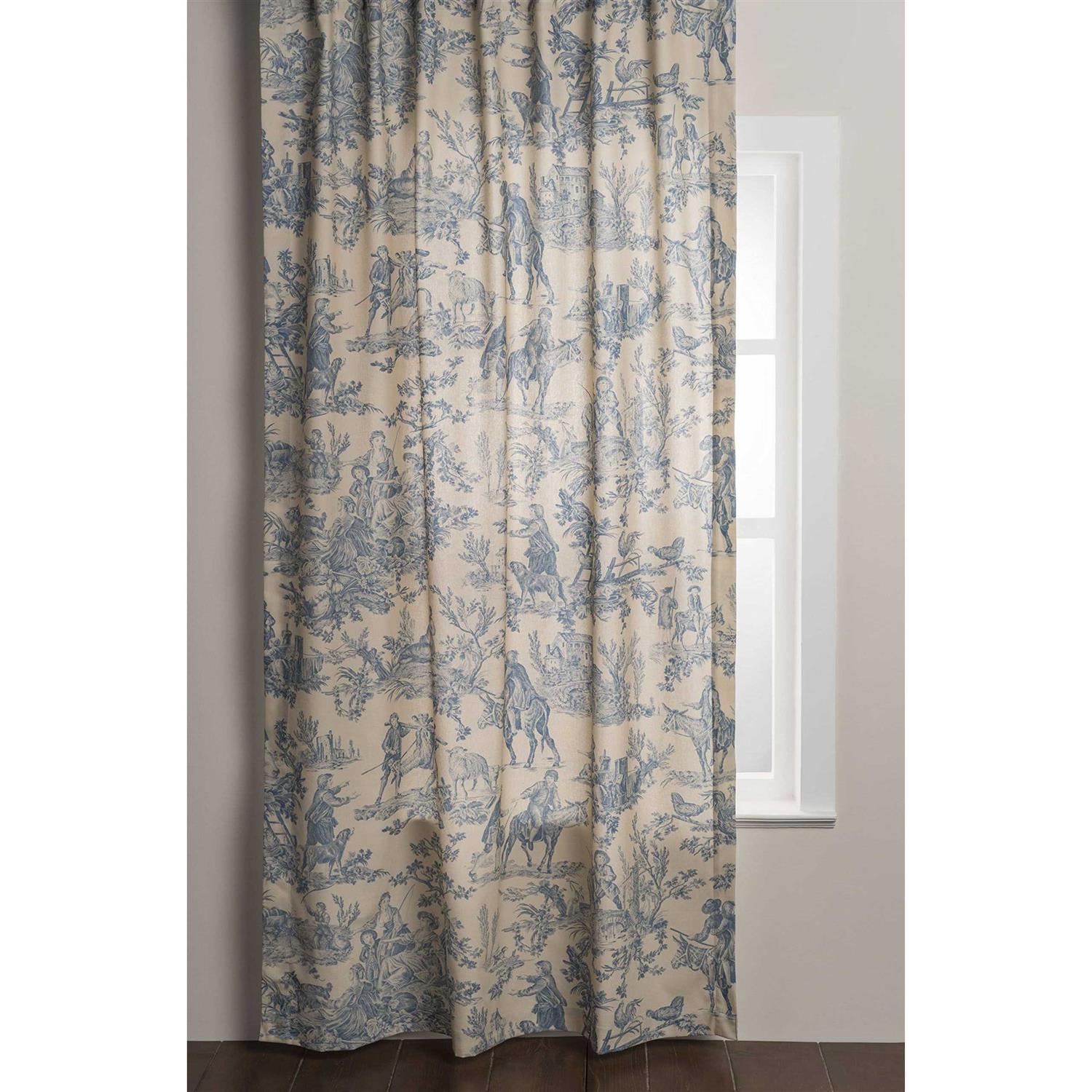 100% Cotton Toile Semi-Sheer Rod Pocket Single Curtain Panel Maison d’ Hermine Curtain