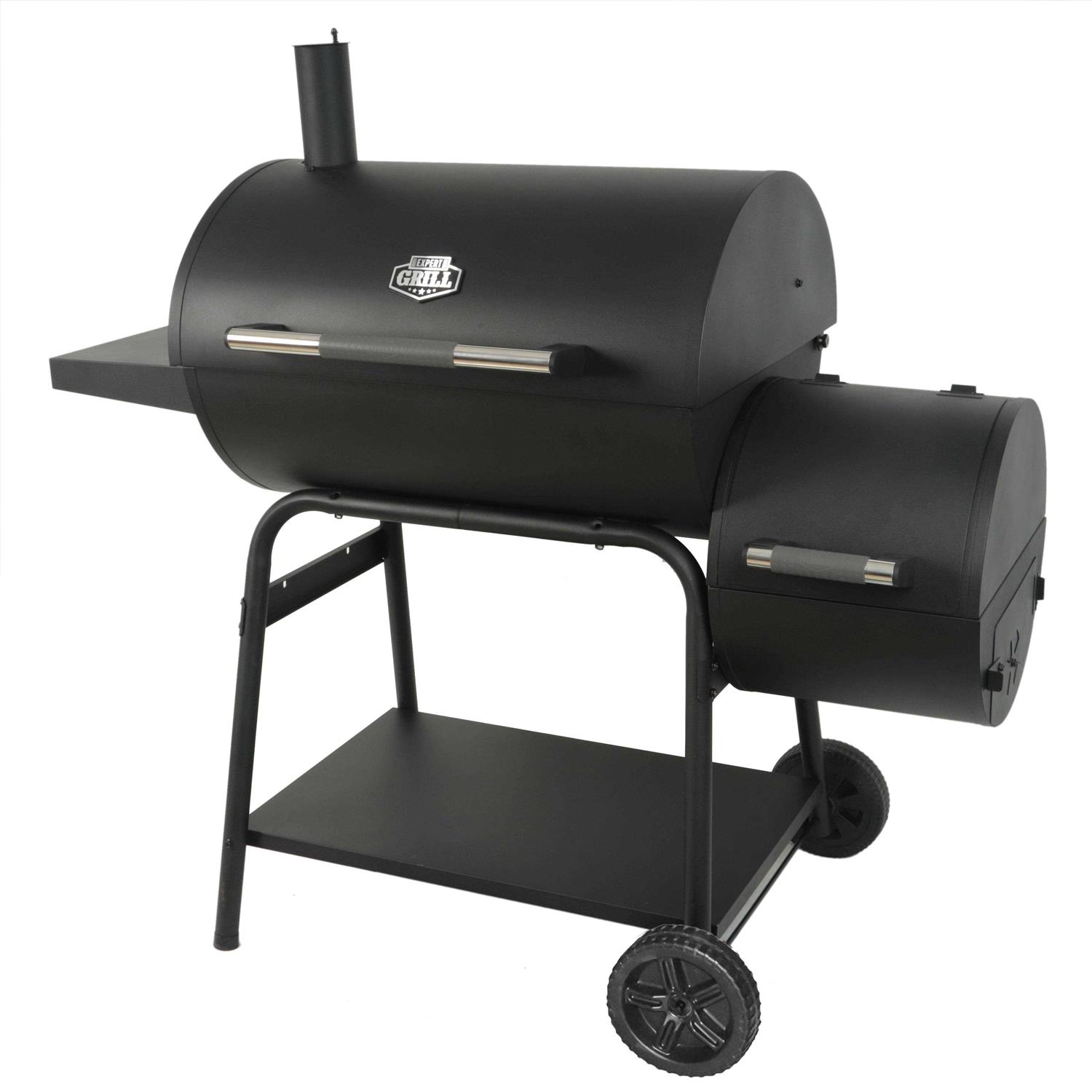 Expert Grill 28 Offset Charcoal Smoker Grill with Side Firebox