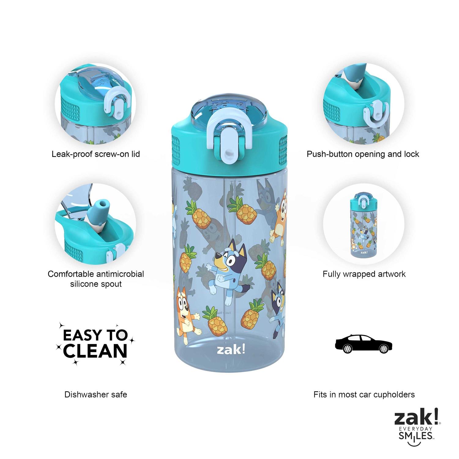 Zak Designs Bluey Antimicrobial 16oz Park Straw Bottle