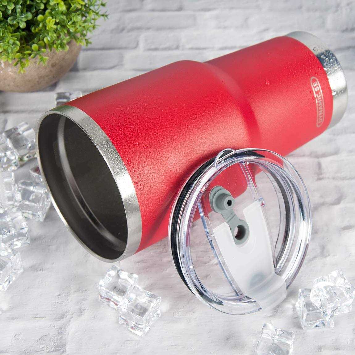 30oz Tumbler Stainless Steel Double Wall Vacuum Insulated Mug with Straw and Lid, Cleaning Brush for Cold and Hot Beverages