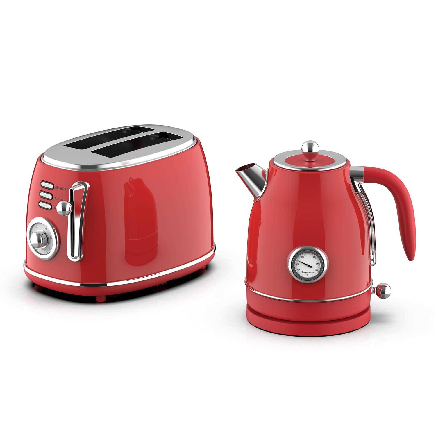 MegaChef 1.7 Liter Electric Tea Kettle and 2 Slice Toaster Combo
