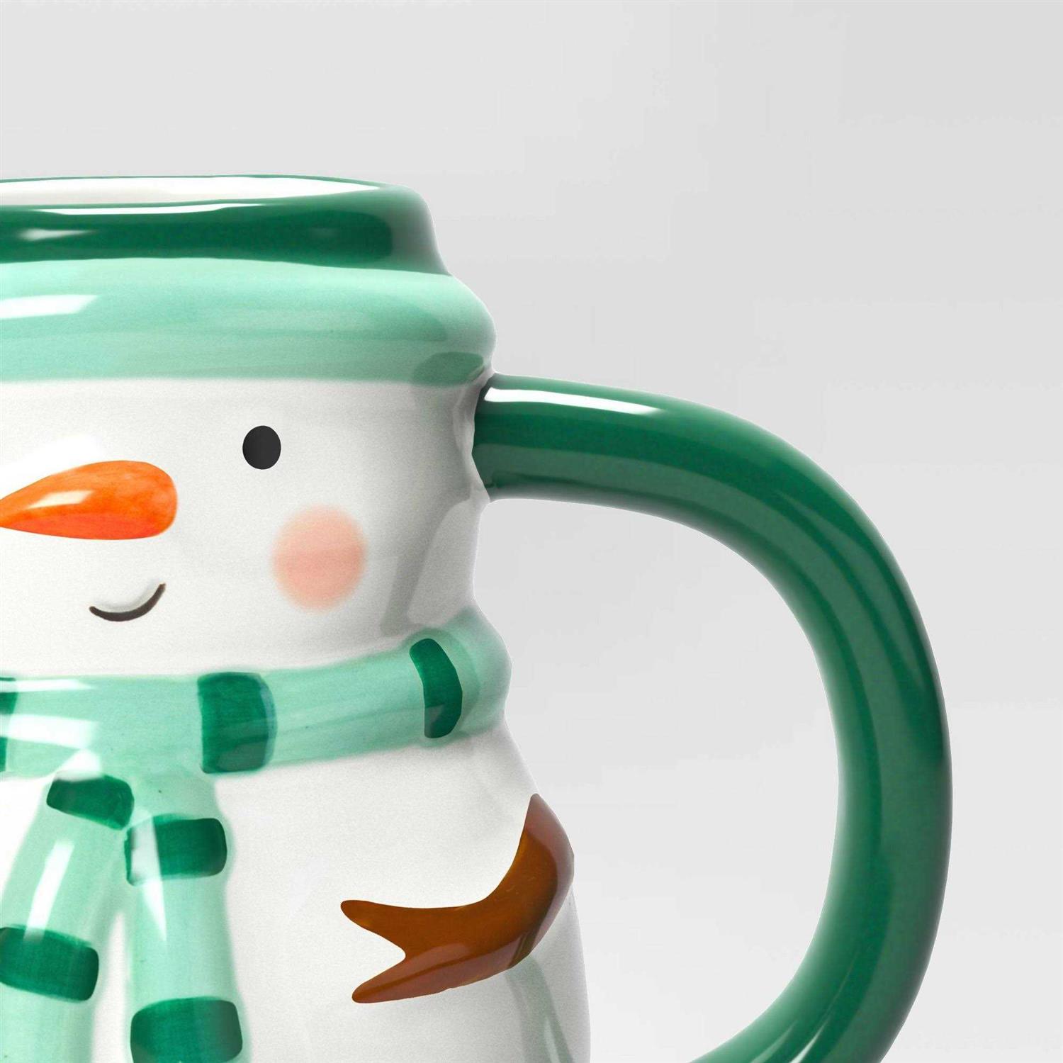 Wondershop Christmas Earthenware Snowman Mug White