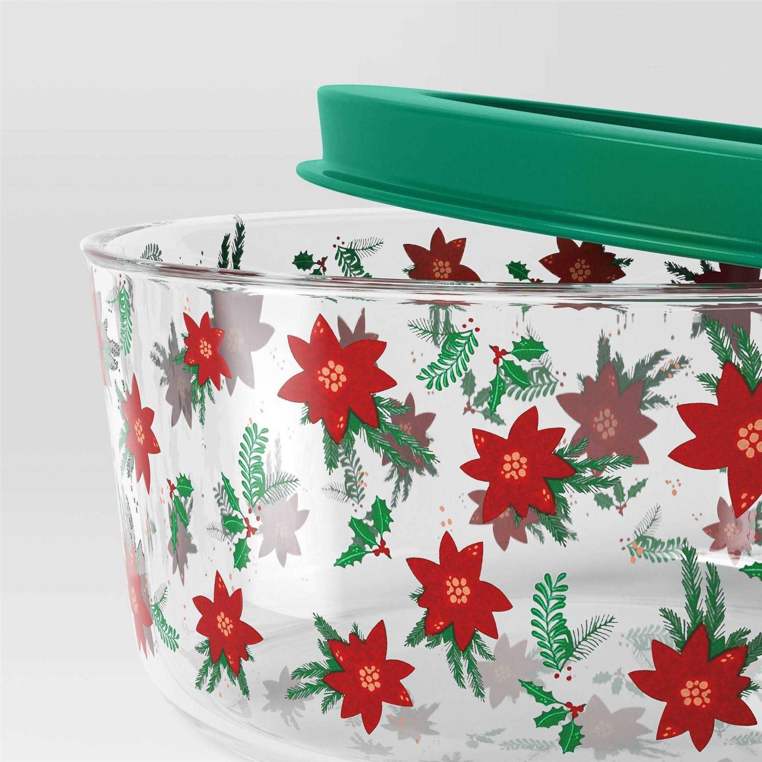 Wondershop Christmas Glass Food Storage Container Green