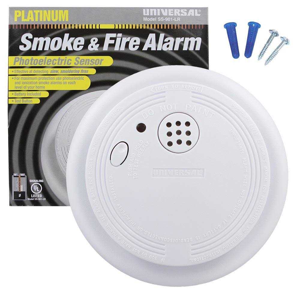 USI Electric SS-901-LR 9-Volt Battery Operated Photoelectric Smoke and Fire Alarm
