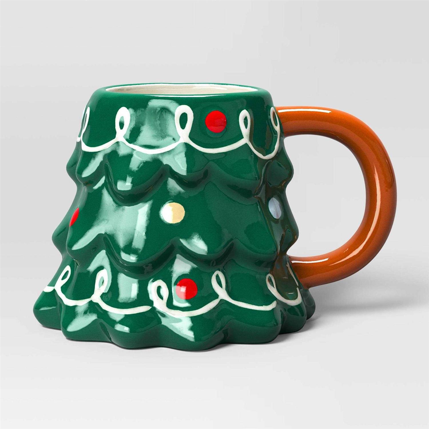 Wondershop 14.3oz Holiday Earthenware Christmas Tree Mug