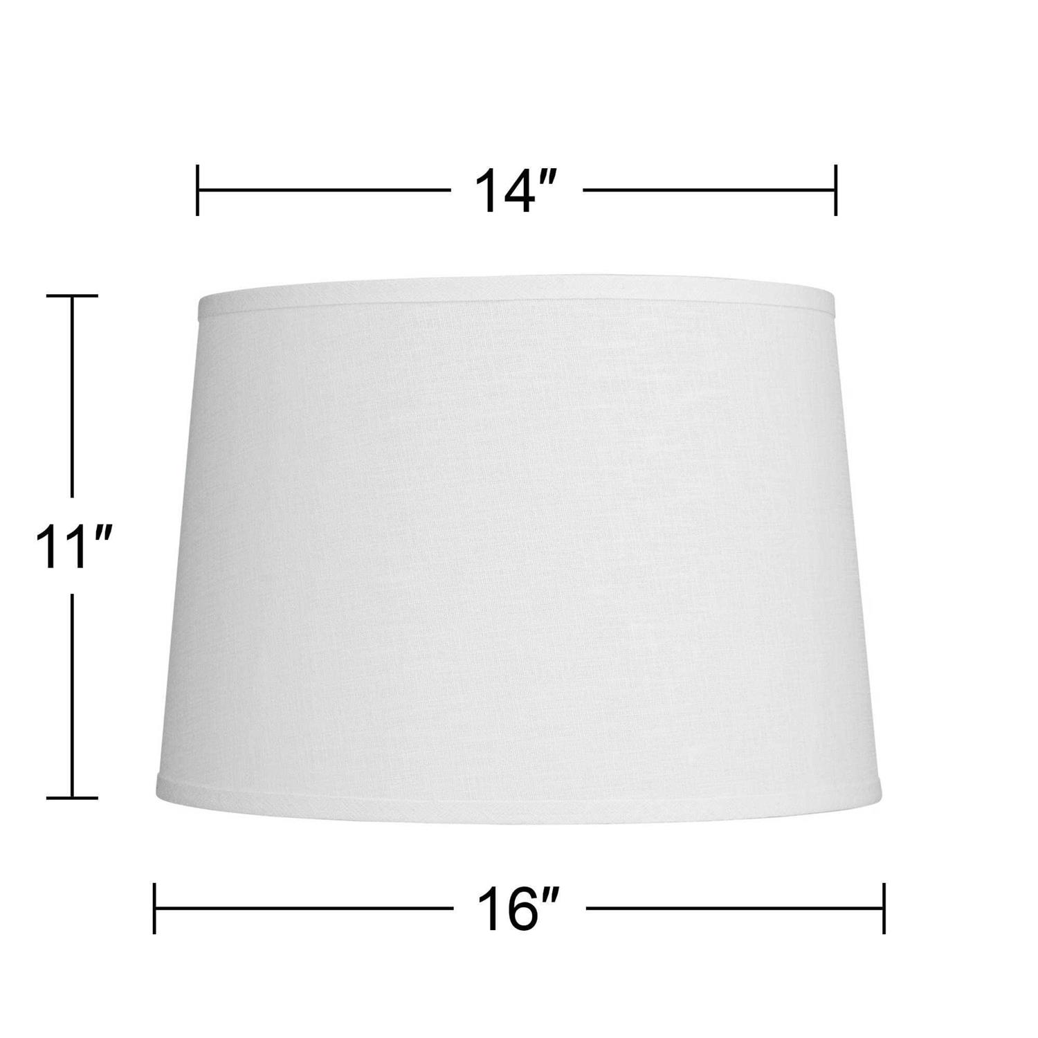Springcrest Collection Hardback Tapered Drum Lamp Shade White Medium 14 inch Top x Bottom x High Spider with Replacement Harp and