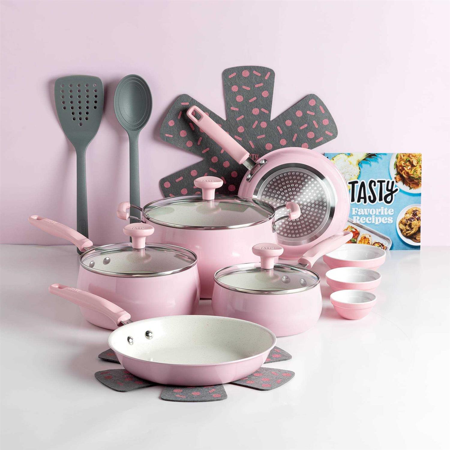 Tasty Clean Ceramic 16 Piece Non-Stick Aluminum Cookware Set