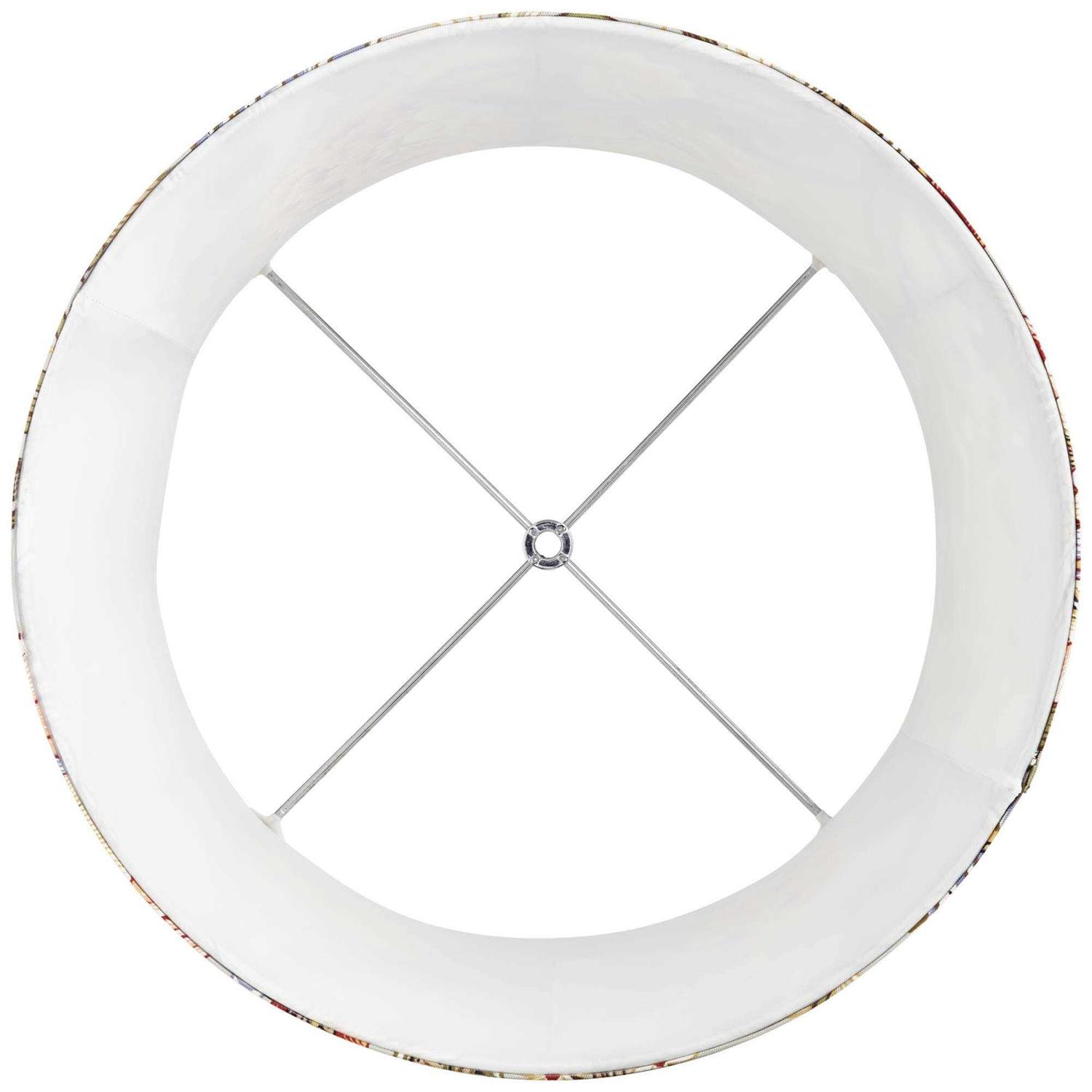 Springcrest Set of 2 Drum Print Lamp Shades Flower Medium 14 Top x 16 Bottom x 11.5 High Spider with Replacement Harp and Finial