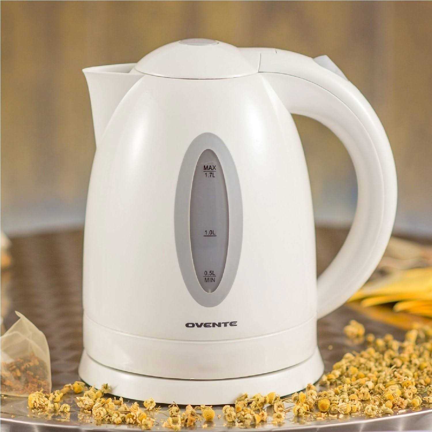 Ovente Electric Kettle Hot Water Heater 1.7 Liter BPA Free Fast Boiling Cordless Water Warmer