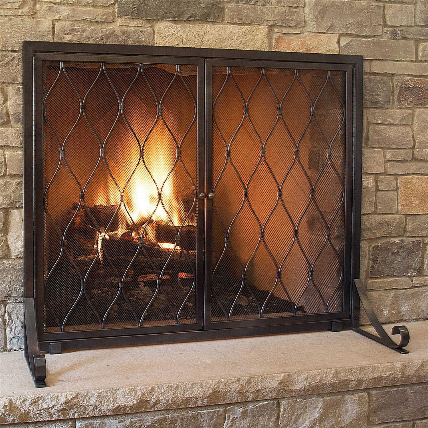 Pleasant Hearth Stonewall Fireplace Screen FA628S