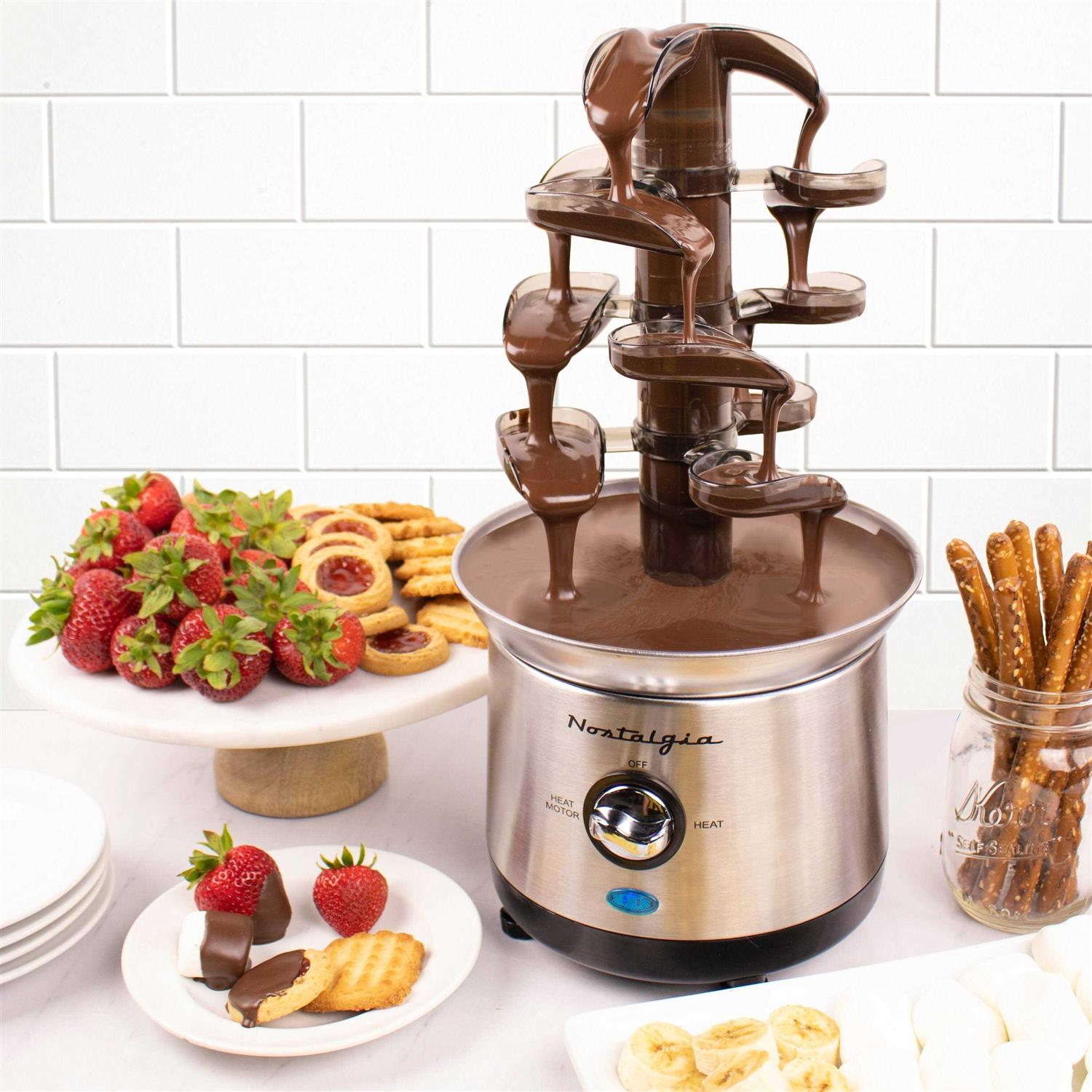 Nostalgia 2 Pound Stainless Steel Cascading Fondue Fountain Chocolate