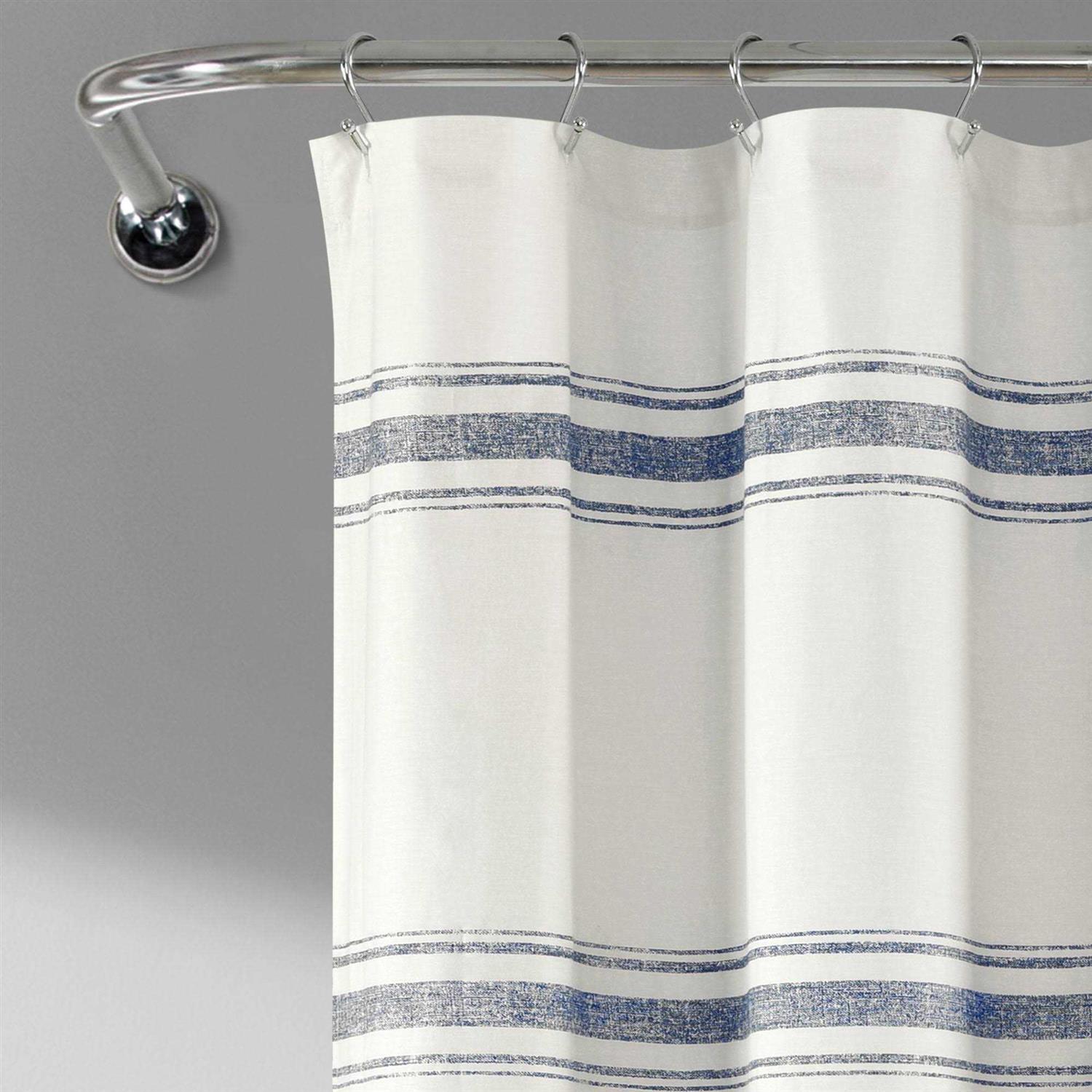 Lush Decor Farmhouse Stripe Shower Curtain