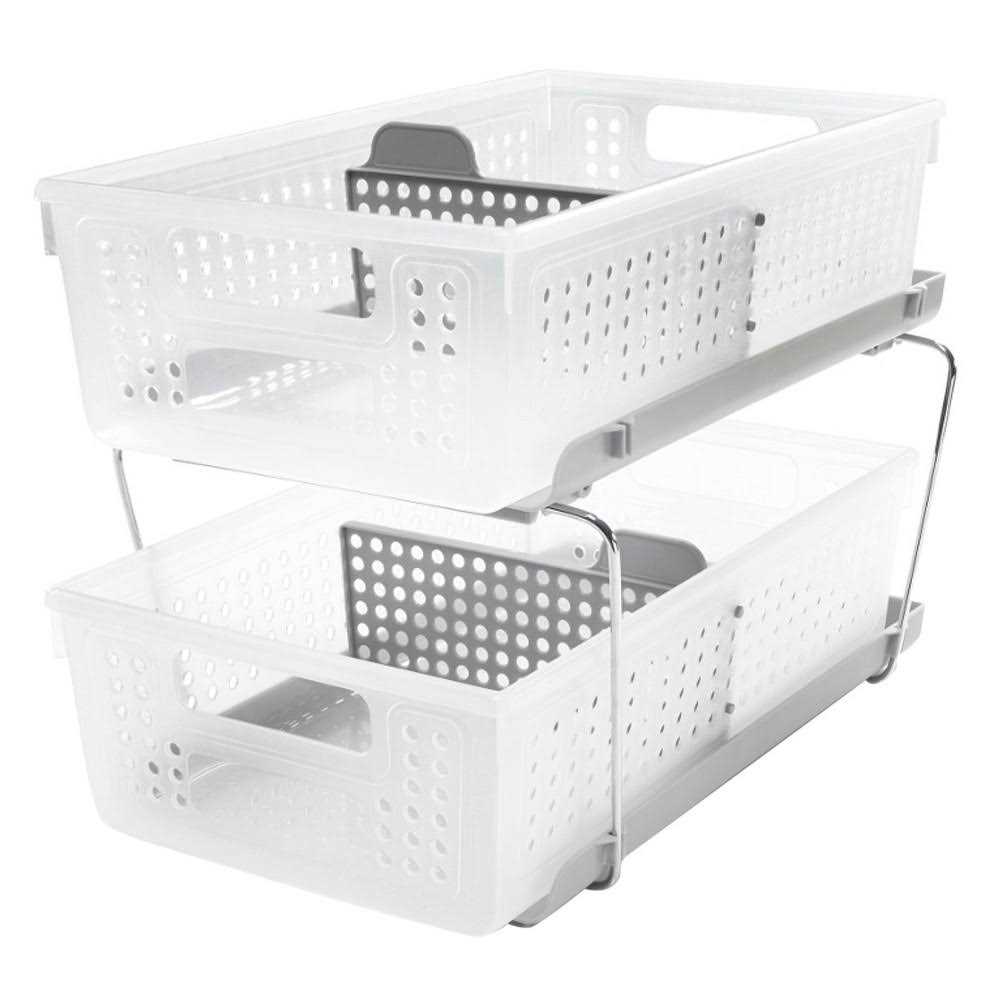 Madesmart 2-Tier Organizer with Dividers Slide-Out Baskets