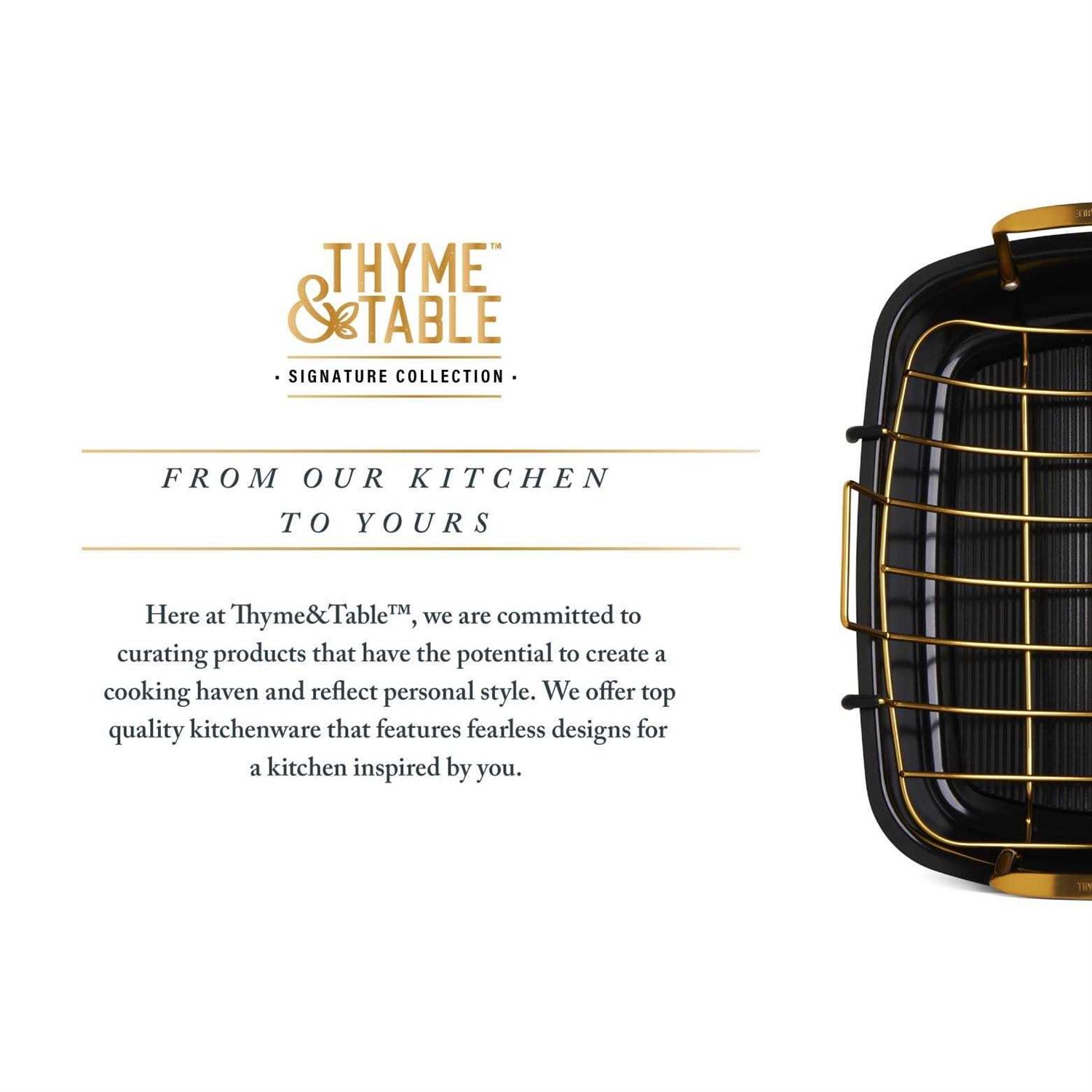 Thyme & Table Carbon Steel Roasting Pan with Removable Rack