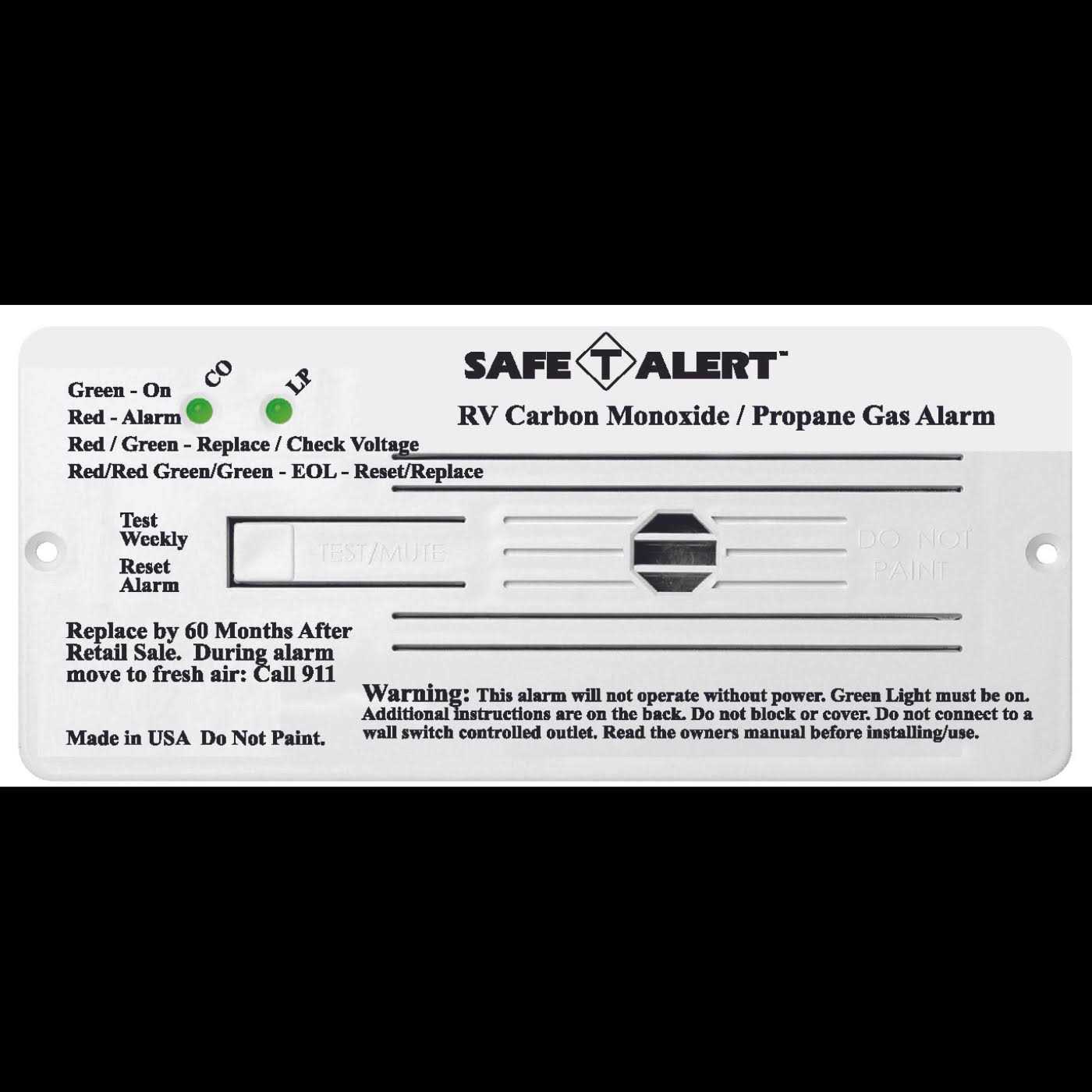 Safe-T-Alert Combo Carbon Monoxide Propane Alarms Flush Mount