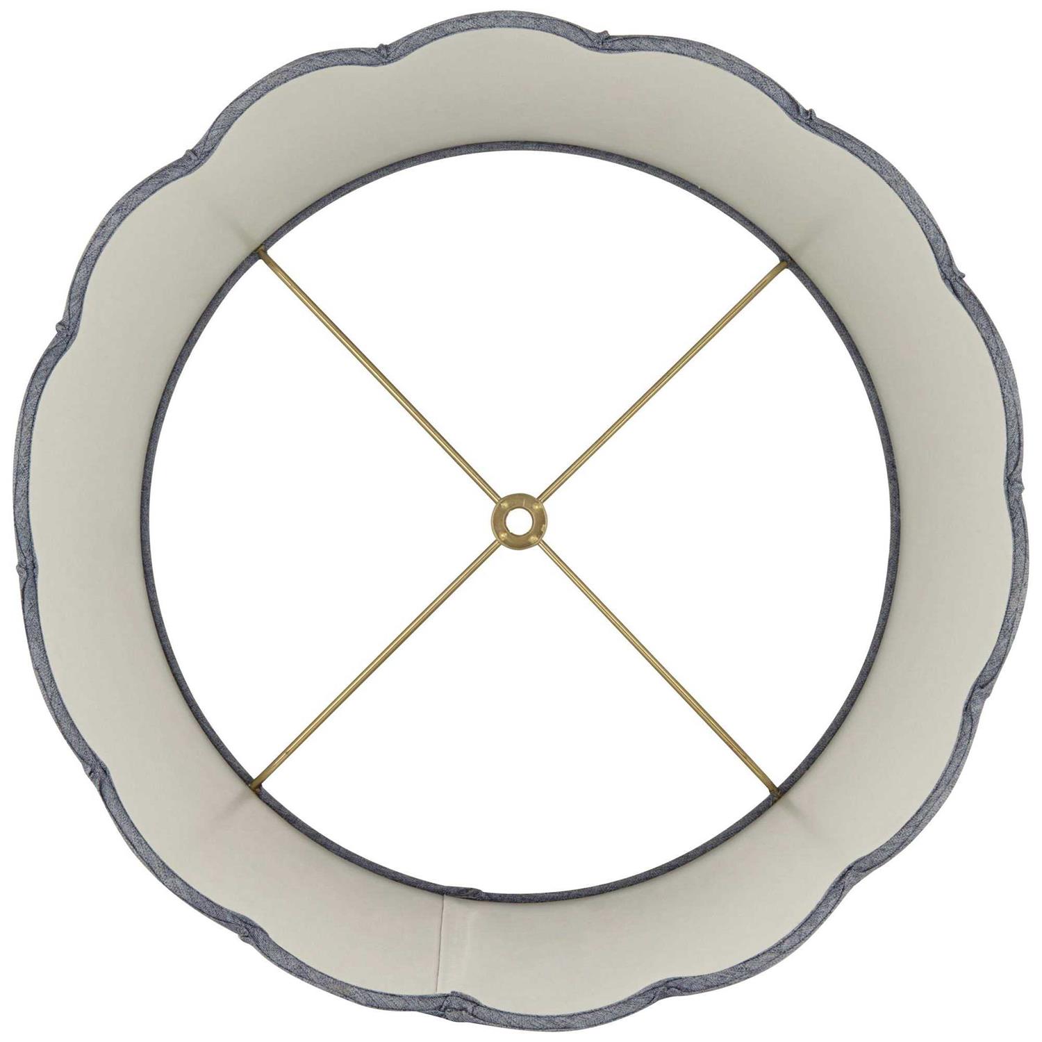 Springcrest Hardback Scallop Bottom Empire Lamp Shade Medium Top x Bottom x High Spider with Replacement Harp and Finial