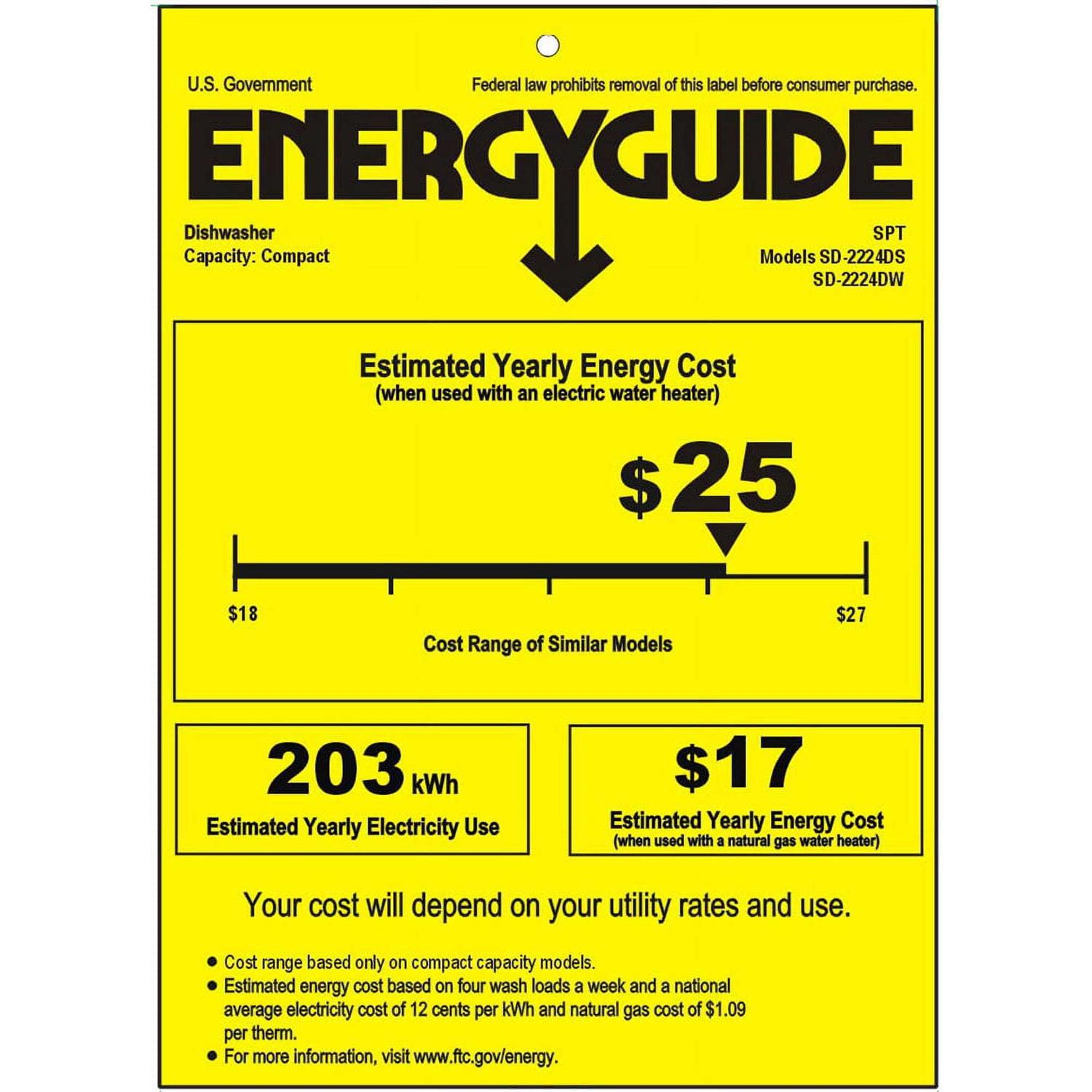 Sunpentown SD-2224DWA Energy Star Countertop Dishwasher with Delay Start & LED