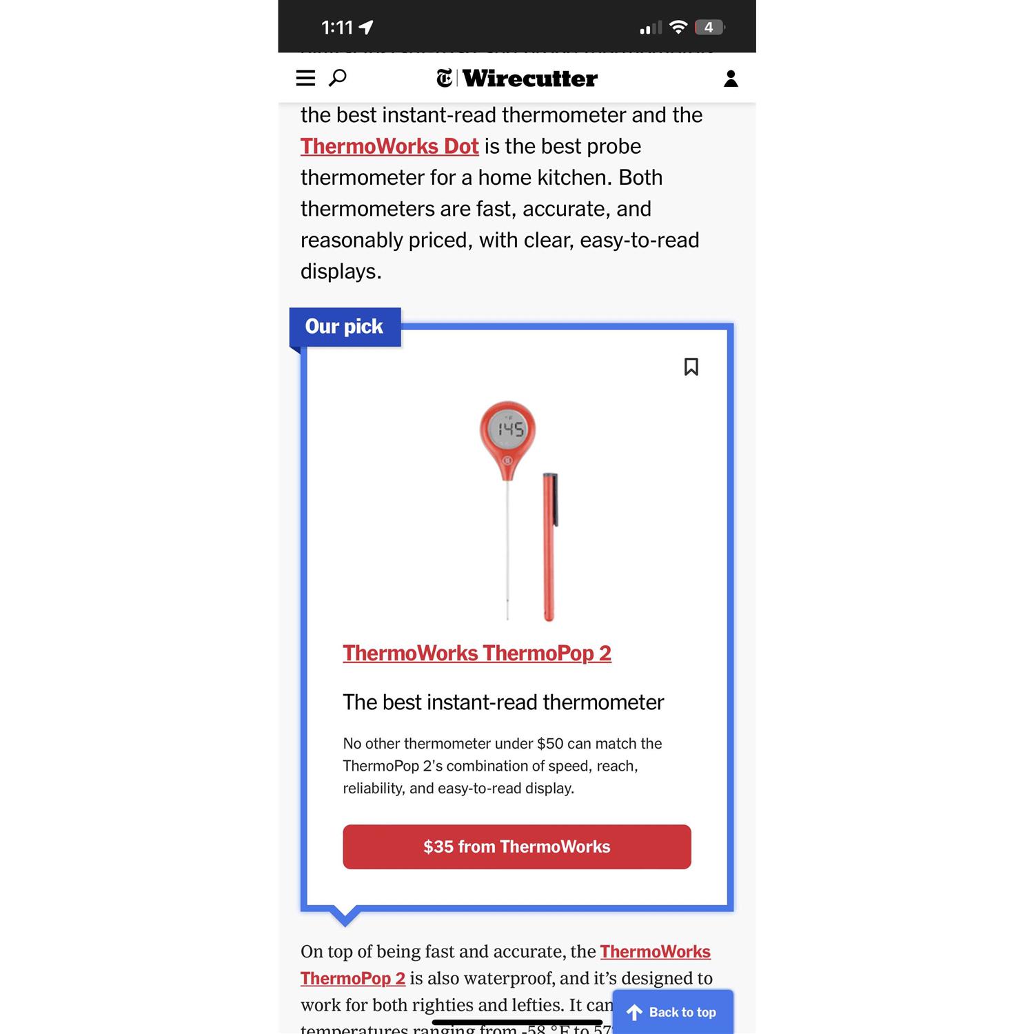 ThermoWorks ThermoPop 2