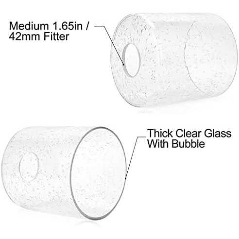 Lynnoland Seeded Glass Shade Cylinder Glass Lamp Shade Replacement Glass Shade