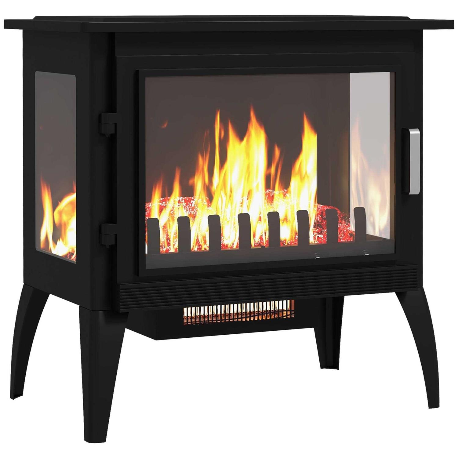 Homcom 24 Electric Fireplace Stove with Realistic Flame