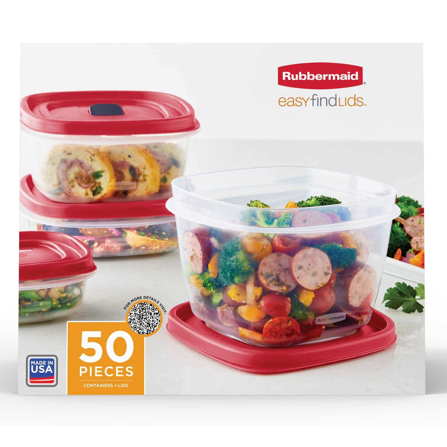 Rubbermaid 50 Piece Easy Find Lids Food Storage Set