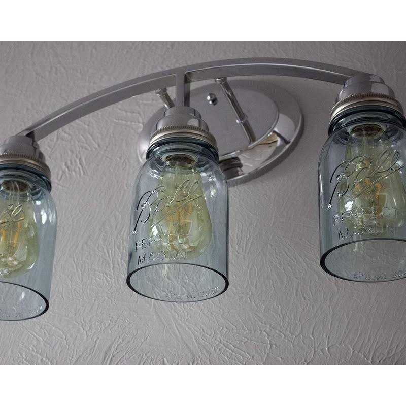 Mason Jar Lifestyle Open Bottom Mason Jar Glass Shade with 1-5/8-Inch Fitter Opening Lighting Lid