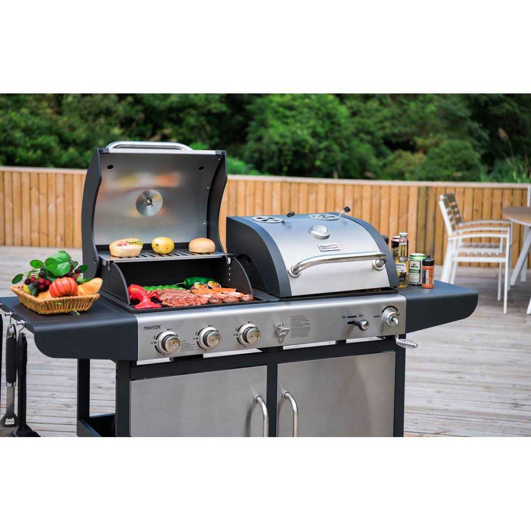 Royal Gourmet 3-Burner Propane Gas and Charcoal Combo Grill in Black with Grill Cover