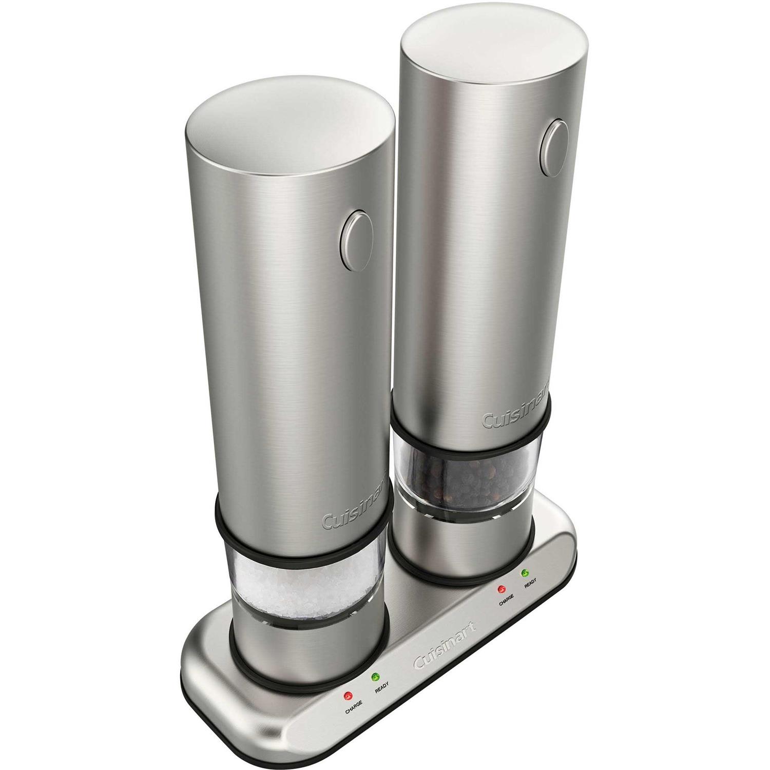 Cuisinart Rechargeable Electric Salt Pepper Mill Set in Brushed Stainless Steel