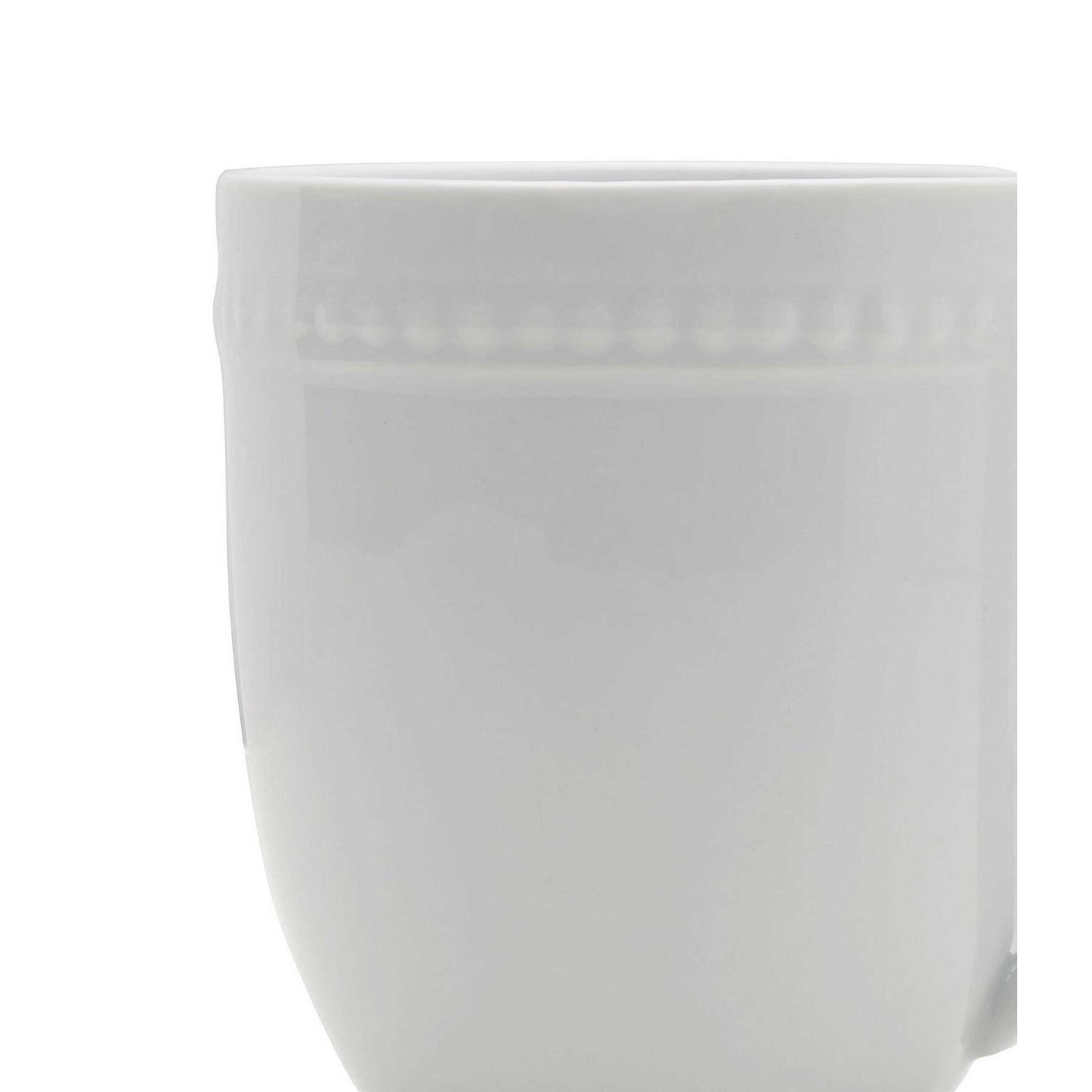 Everyday White by Fitz and Floyd Beaded 14 Ounce Mugs