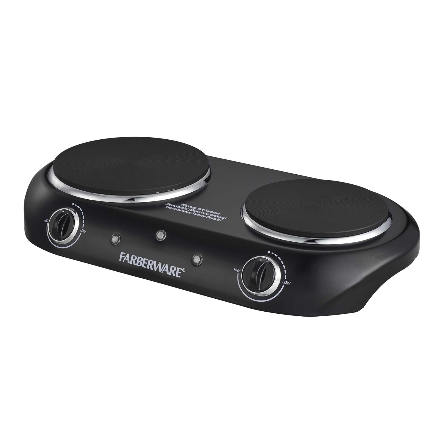 Farberware Royalty 1800 W Double Burner Black Electric Cooktop