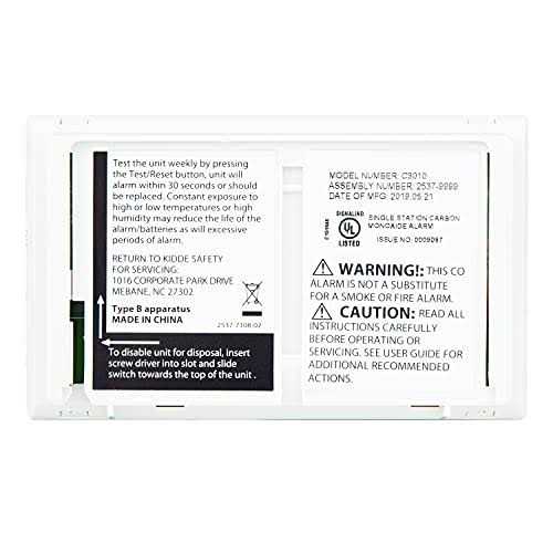 Kidde Carbon Monoxide Detector 10 Year Battery