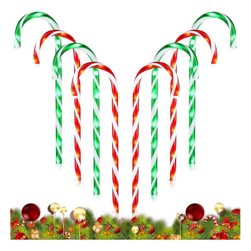 ZHAHA 22 Christmas Candy Cane Pathway Markers Lights Outdoor Christmas Decorations for Yard Patio Garden Walkway