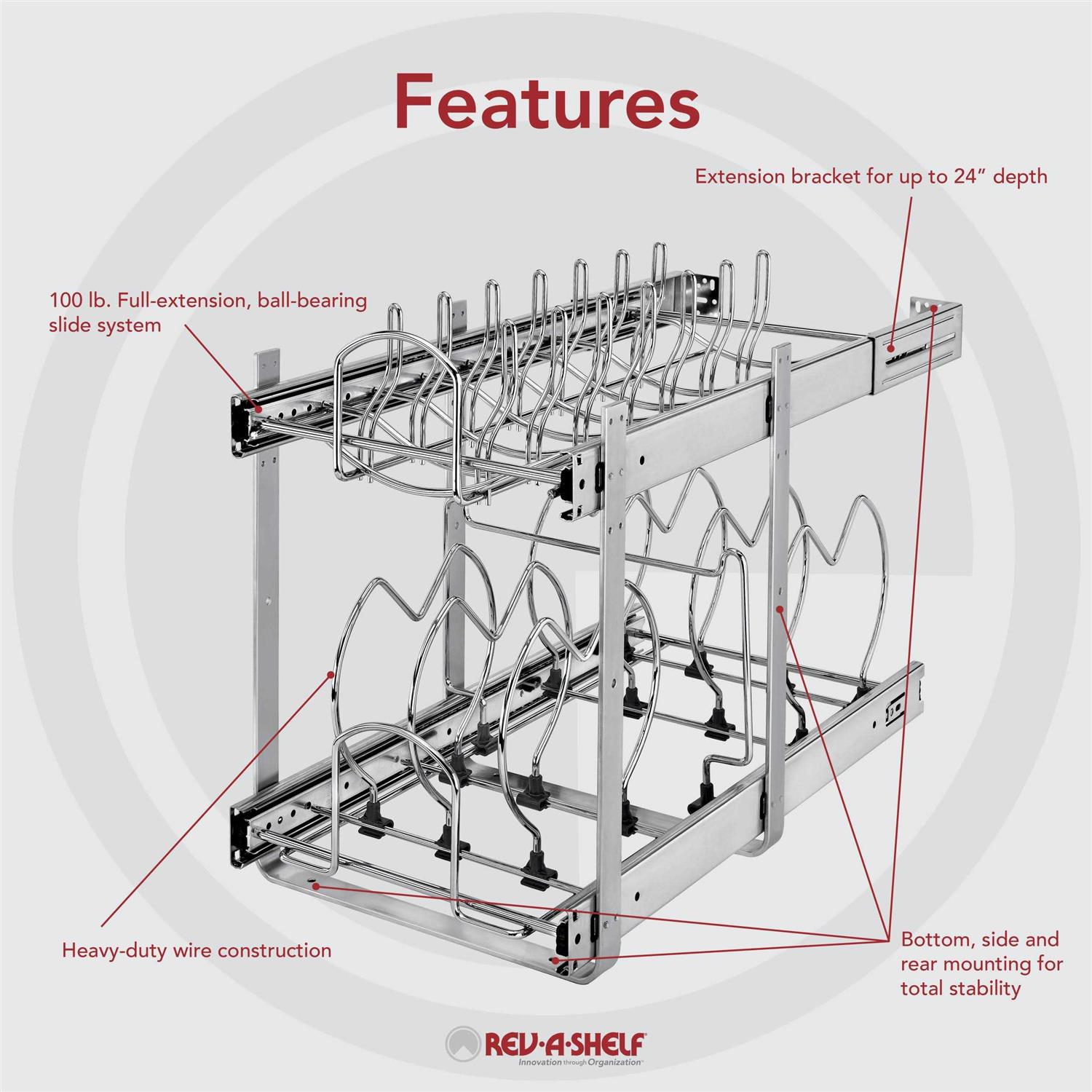 Rev-A-Shelf 2 Tier Cookware Organizer