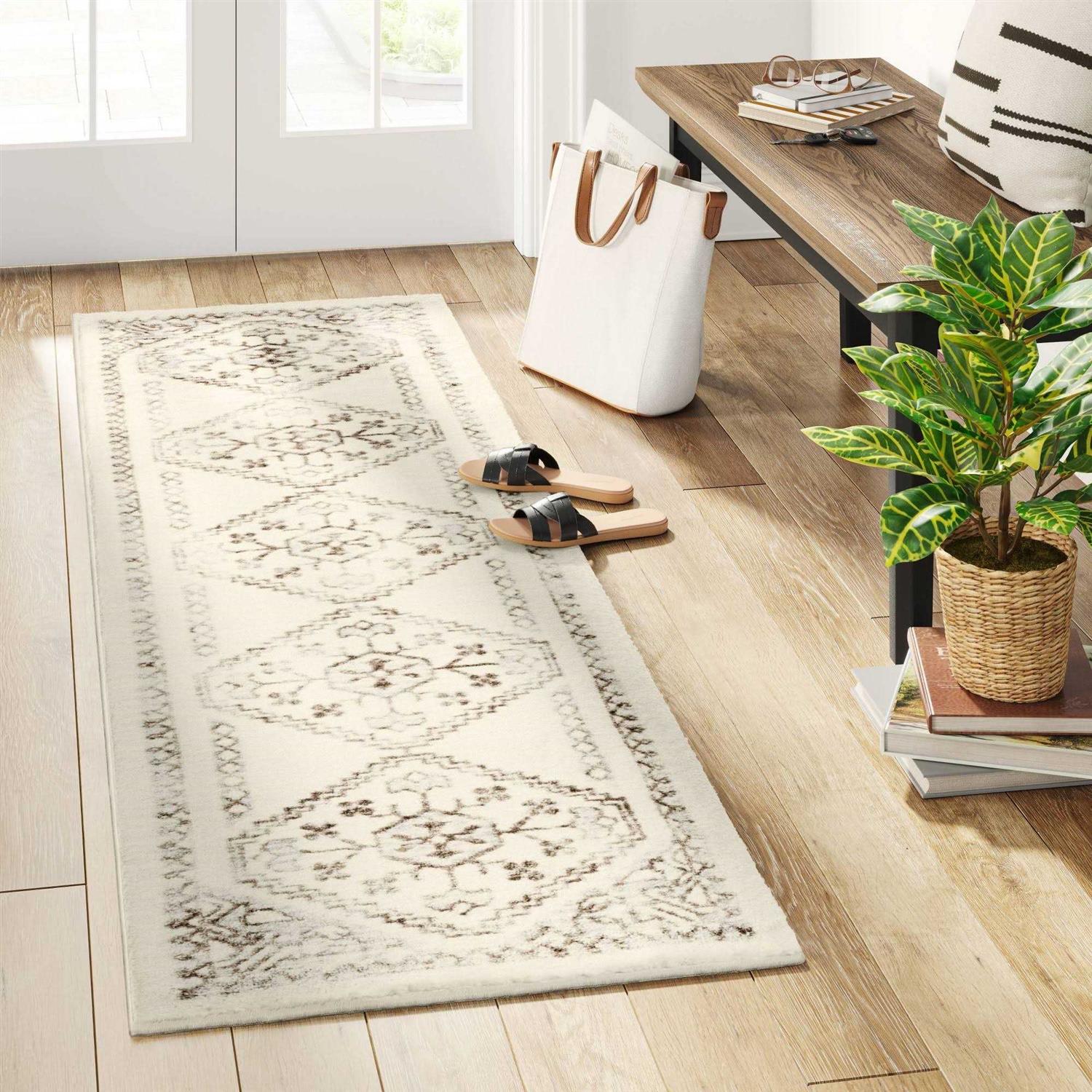 Threshold Kensington Washable Persian Style Rug Cream
