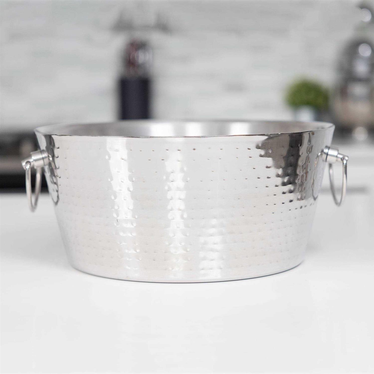 Brekx Stainless-Steel Beverage Tub, Double-Walled Insulated Anchored Bucket