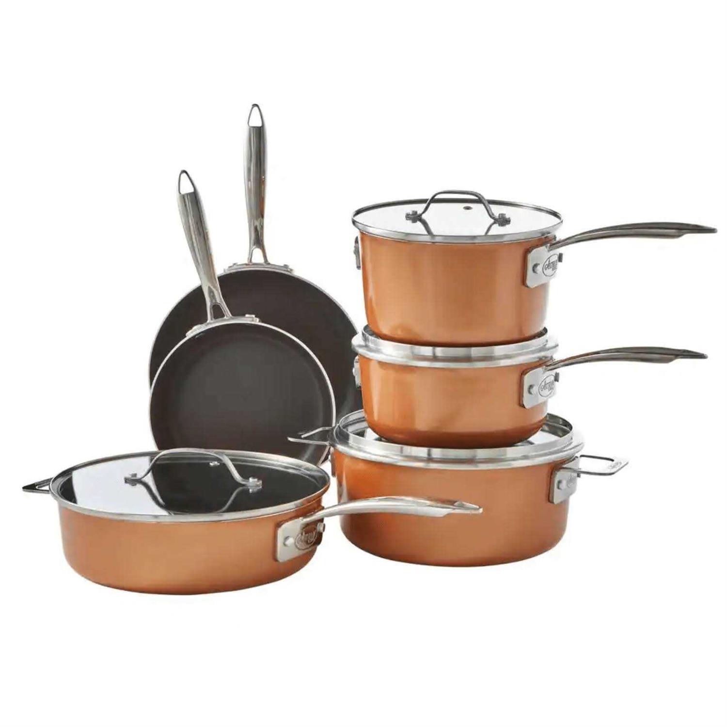 Gotham Steel StackMaster 21 Piece Aluminum Cast Textured Ceramic Nonstick Cookware Set