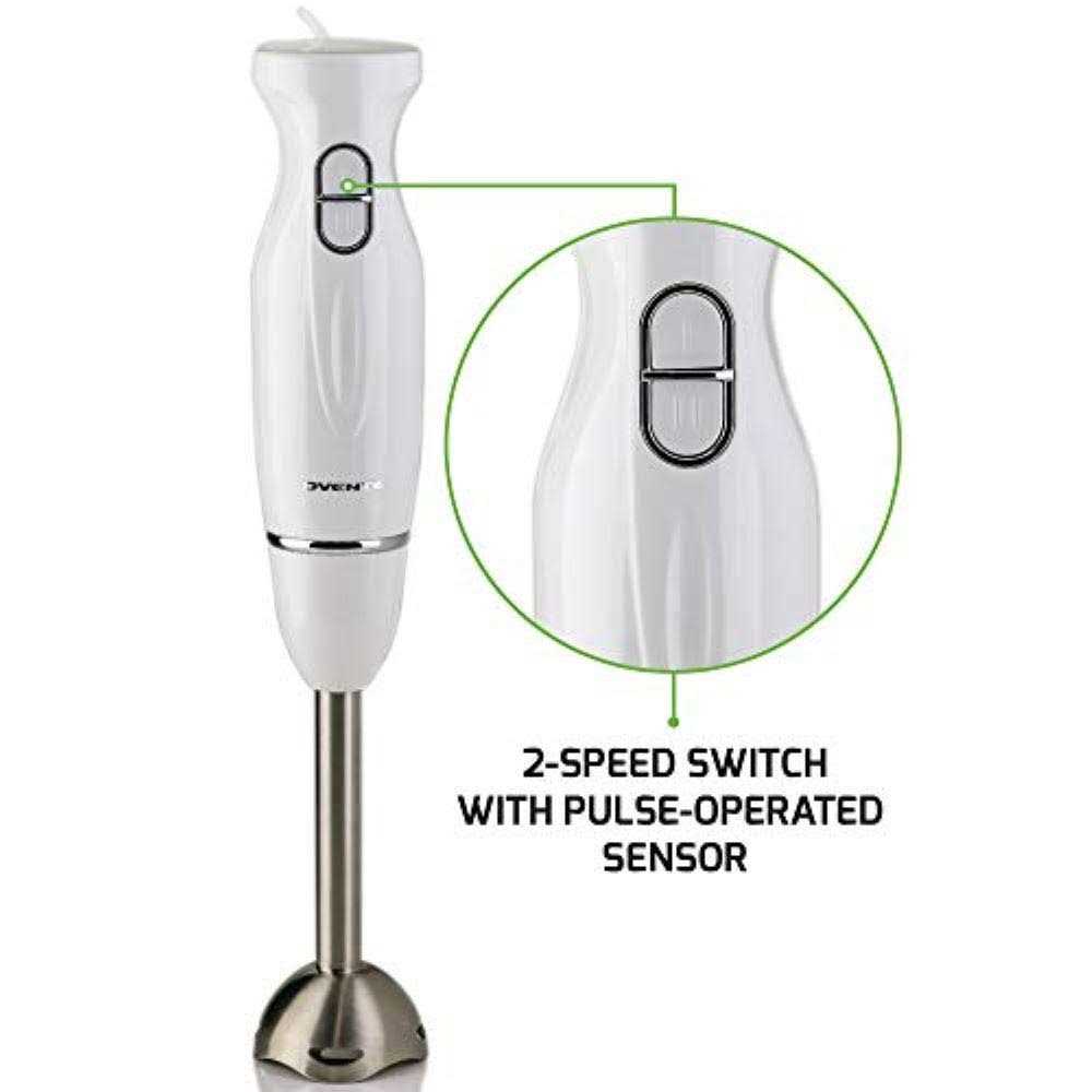 Ovente Immersion Blender Stainless Steel Blades 300W Hand Mixer