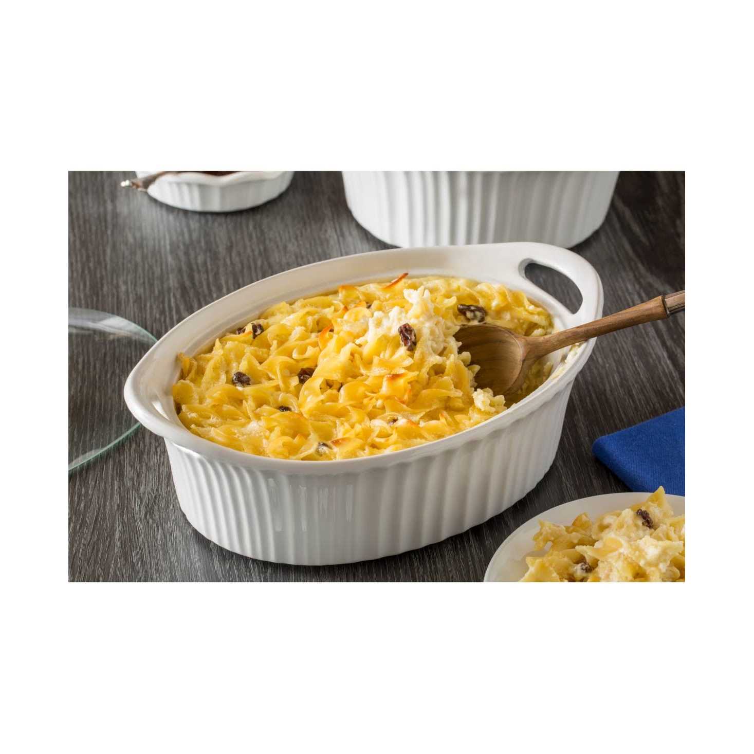 Corningware French White Oval Casserole with Glass