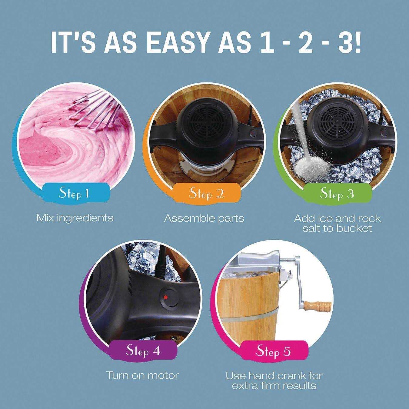 Elite Gourmet 6-Quart Old-Fashioned Ice Cream Maker