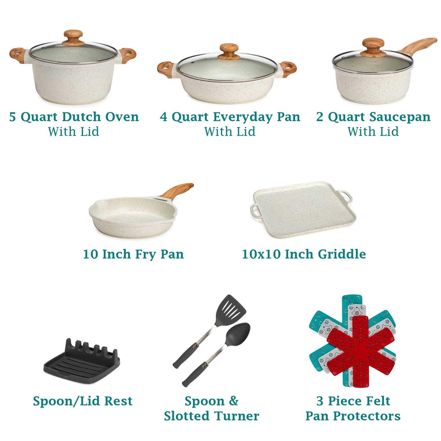 The Pioneer Woman Prairie Signature 14-Piece Cast Aluminum Cookware Set