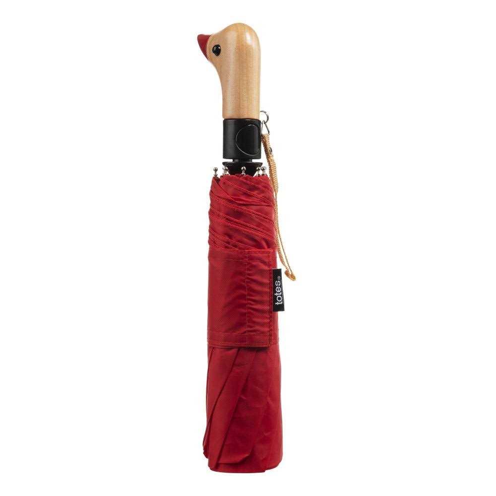 Totes Wooden Duck Handle Auto Open Umbrella