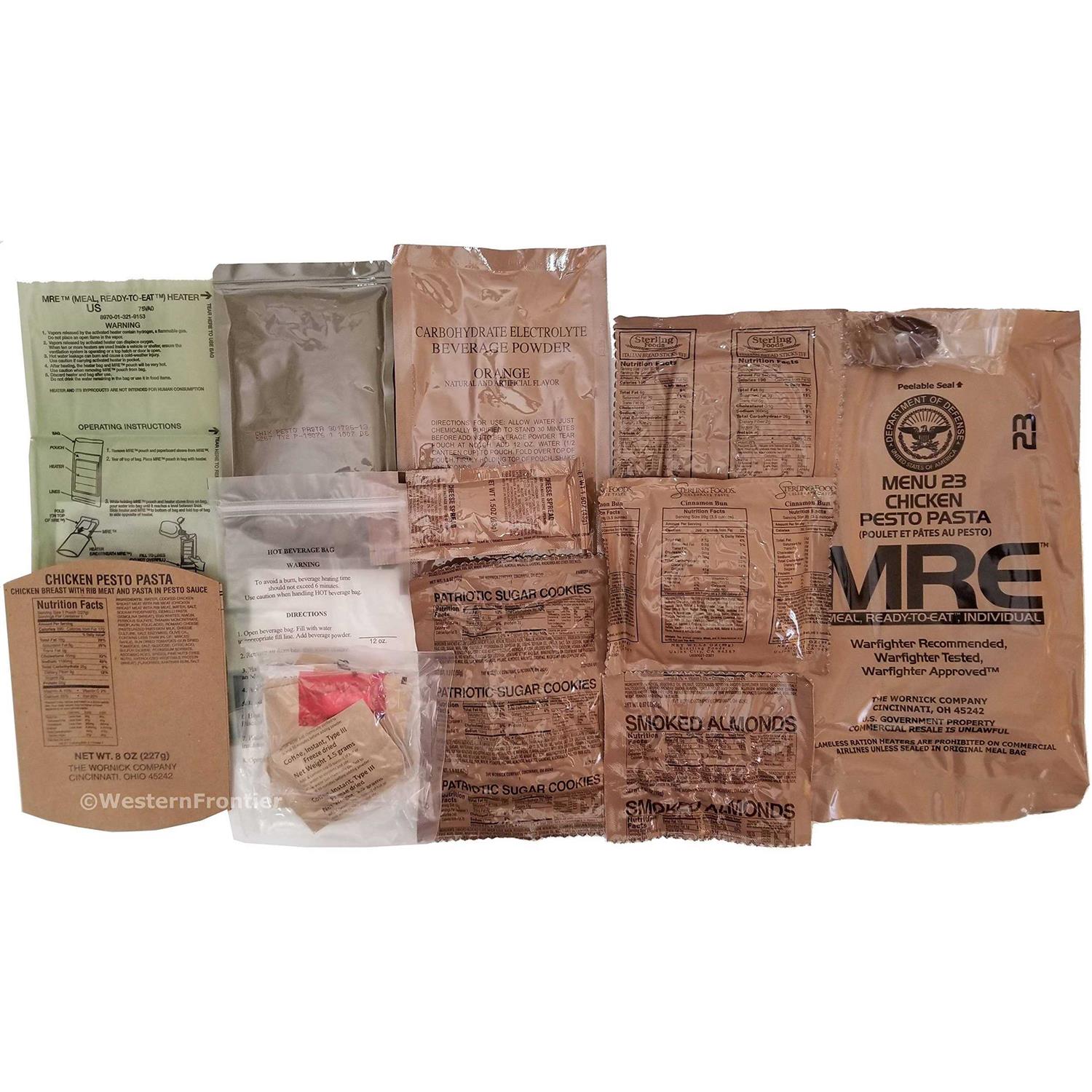 ULTIMATE MRE Pack Date Printed on Every Meal Meal-Ready-To-Eat. Inspected Certified by Western Frontier. Genuine Mil Surplus. 4-Pack