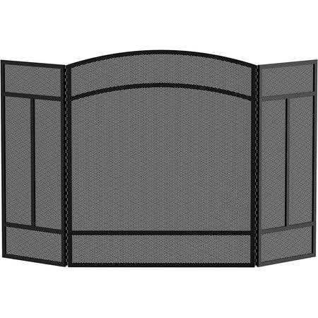Fire Beauty Fireplace Screen 3 Panel Wrought Iron 48 x 29 Spark Guard Cover