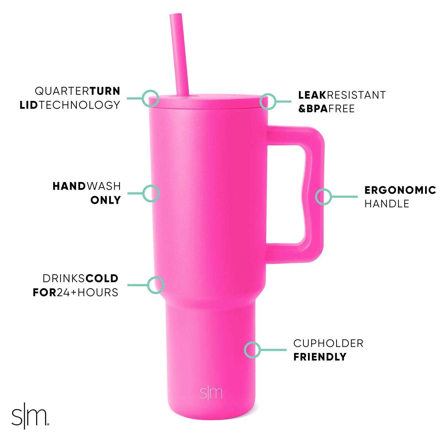 Simple Modern 40 oz Tumbler with Handle and Straw Lid