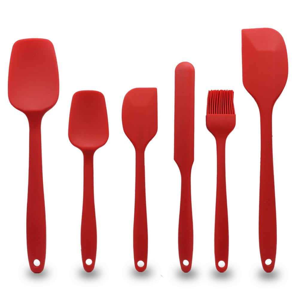 Cheer Collection Silicone Spatula Set for Nonstick Cookware