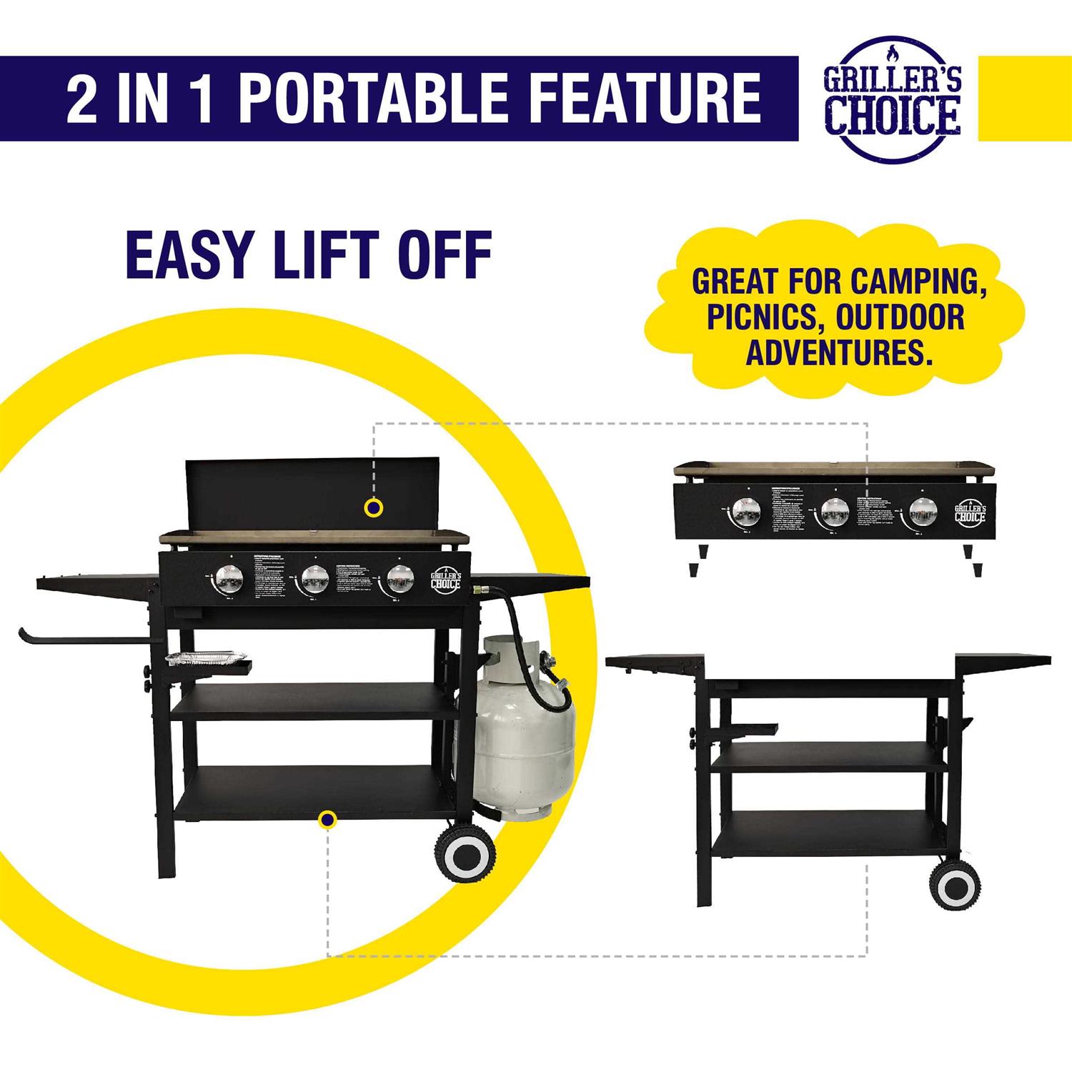 Griller’s Choice Outdoor Griddle Grill Propane Flat Top