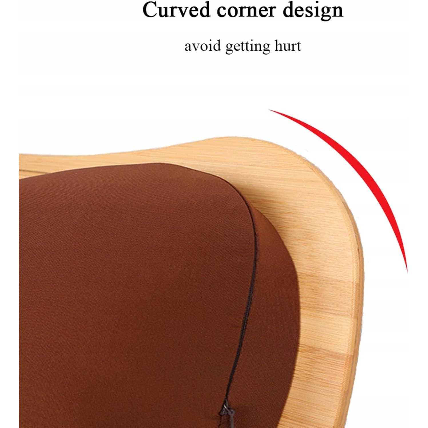 SUMISKY Lap Desk-Portable Laptop Table with Bamboo Platform Phone Holder Pillow Cushion Anti-Slip Stopper on Bed & Sofa