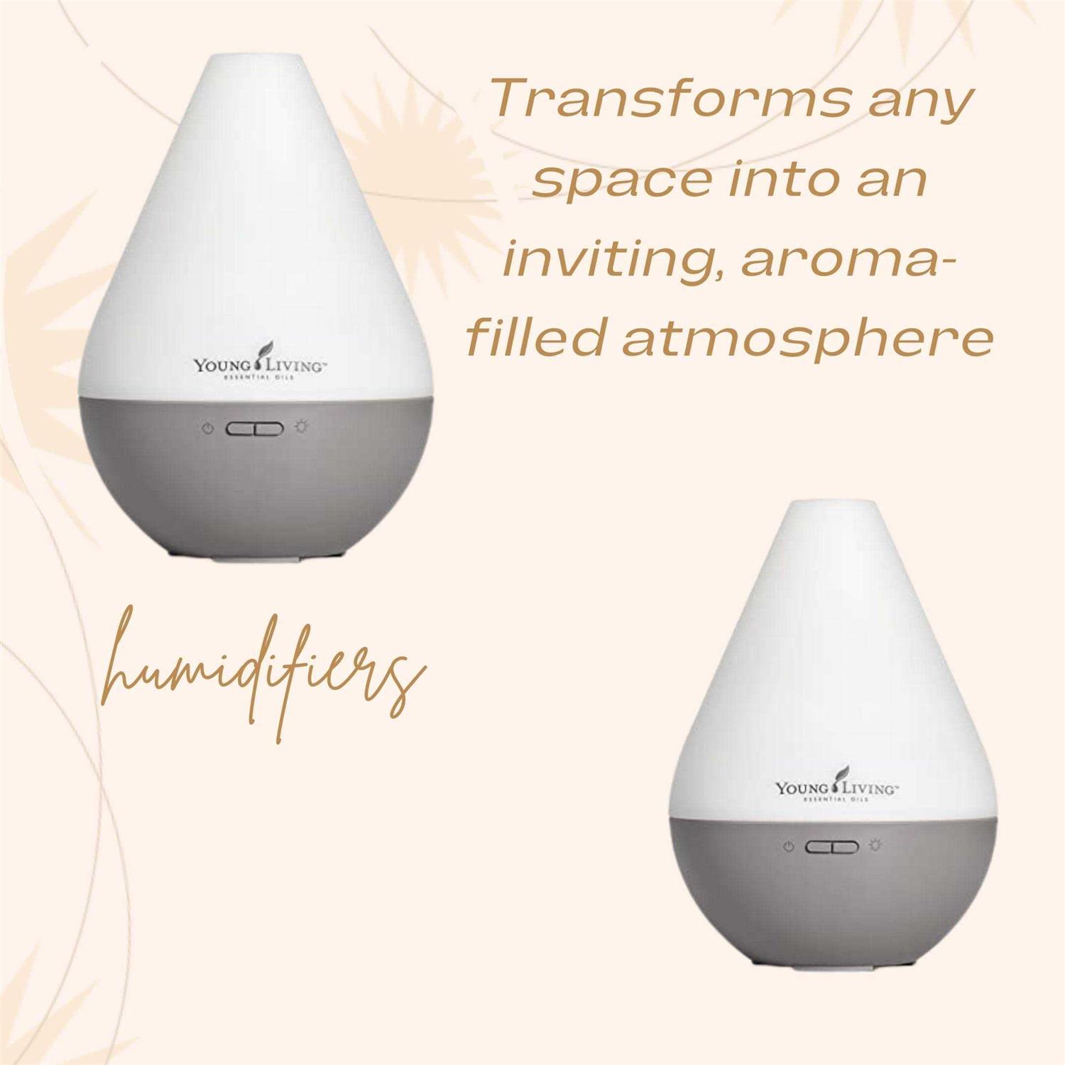 Young Living Dewdrop Essential Oil Diffuser wtih Peppermint Oil 5ml and Tangerine Oil 5ml