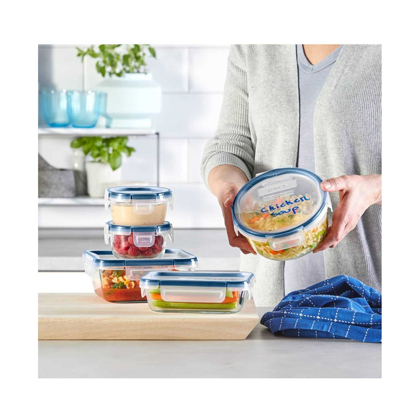 Pyrex 10-Piece Freshlock Plus Glass Storage with Microban Set