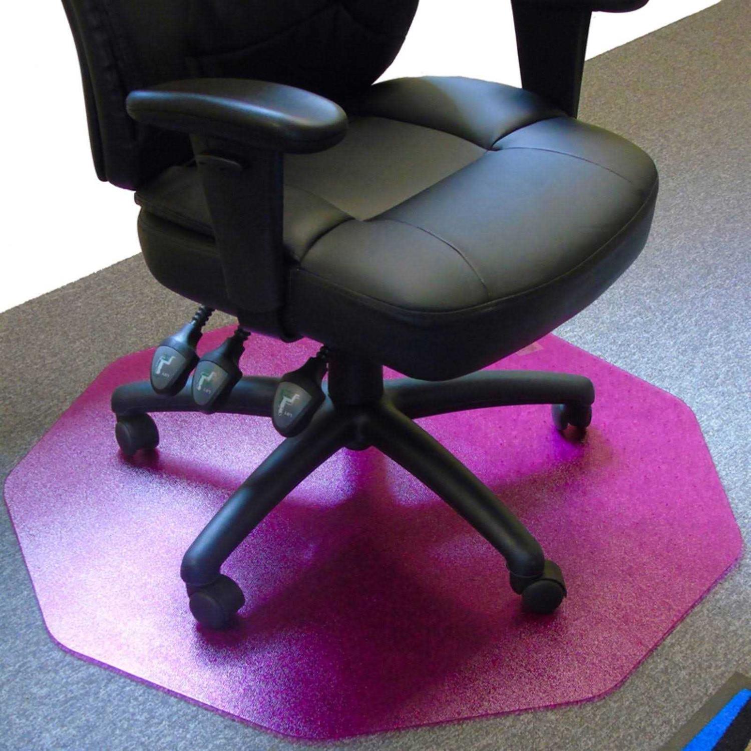 Floortex 9Mat Polycarbonate 9-Sided Pink Chair Mat for Carpets up to 1/2